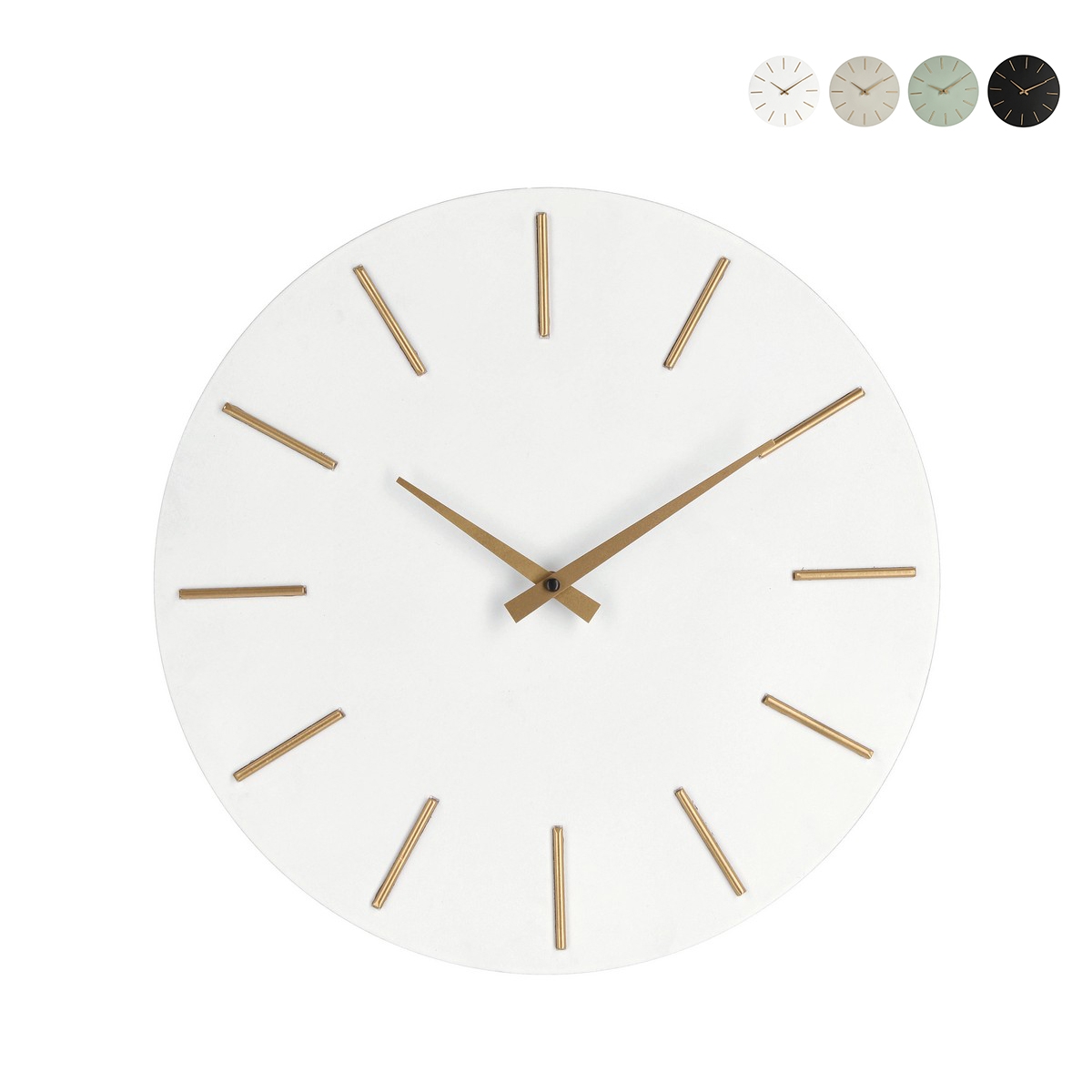 Wanduhr, goldene Zeiger, minimalistisches Design, rund, 40 cm, Timeline Eigenschaften Wanduhr, goldene Zeiger, minimalistisches Design, rund, 40 cm, Timeline Eigenschaften