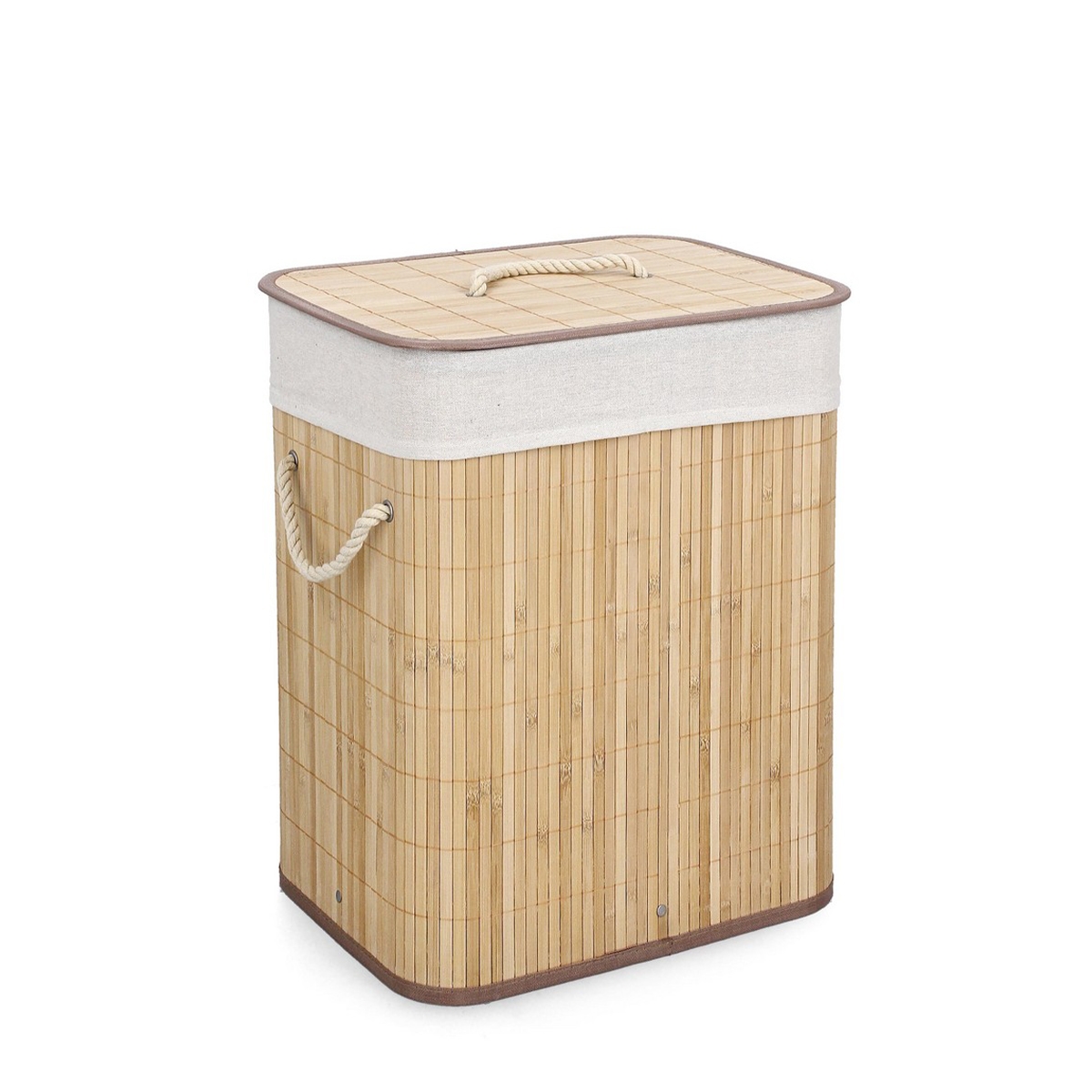 Rechteckiger Bambus-Wäschekorb mit Futter 40x30x50 Ananda