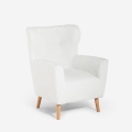 Moderne Bergère-Sessel aus weißem Bouclé-Stoff Kamo für Wohnzimmer Aktion