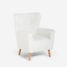 Moderne Bergère-Sessel aus weißem Bouclé-Stoff Kamo für Wohnzimmer Aktion
