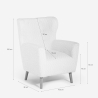 Moderne Bergère-Sessel aus weißem Bouclé-Stoff Kamo für Wohnzimmer Rabatte