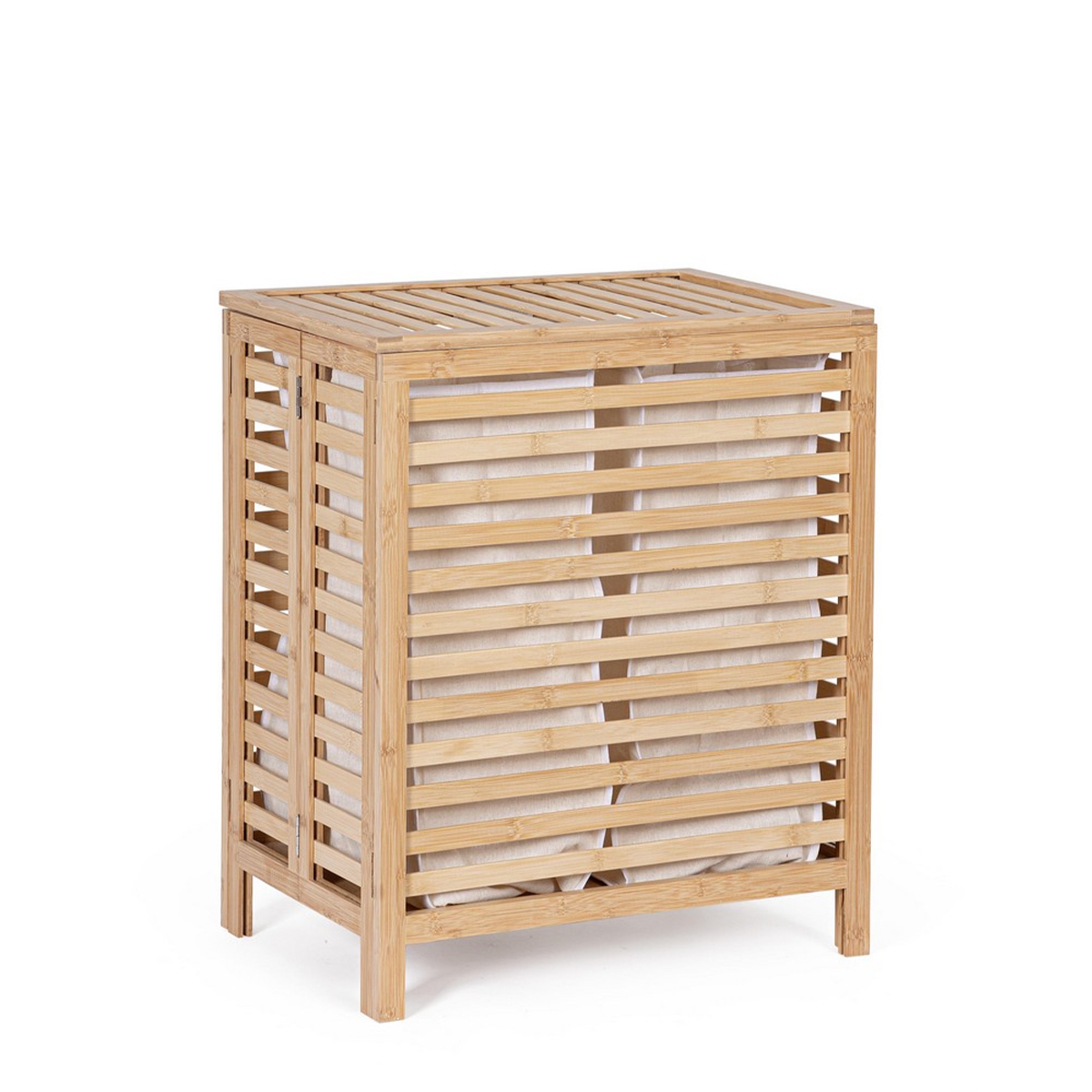 Bambus-Wäschekorb mit 2 herausnehmbaren Säcken 50x60cm Cayden