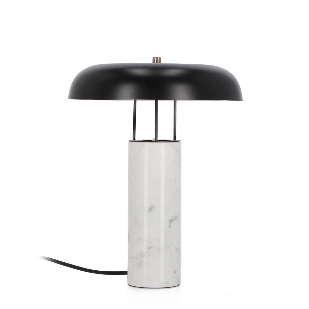 Moderne Tischlampe mit weißem Marmorfuß und Metallschirm Kaithal