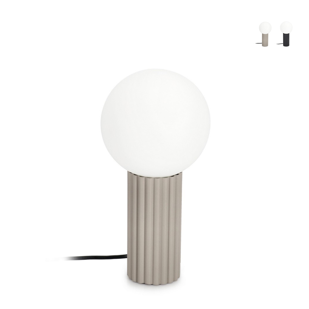 Minimalistische Tischlampe Ø15x30cm runder Glasschirm Delphine
