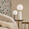 Minimalistische Tischlampe Ø15x30cm runder Glasschirm Delphine Preis