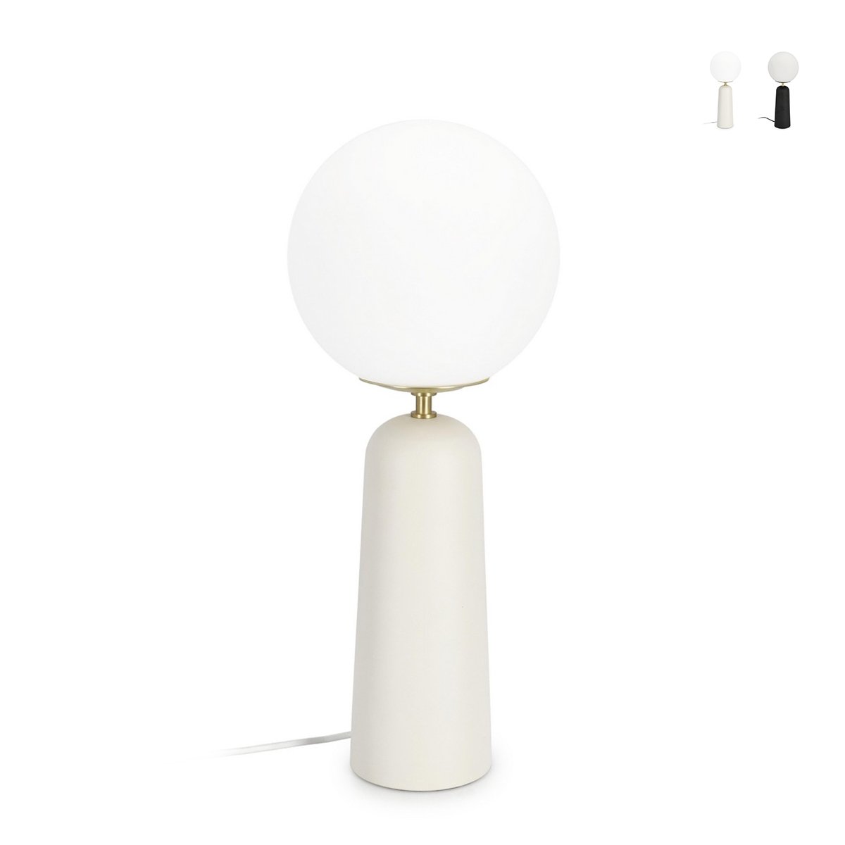 Moderne Tischlampe Design mit rundem Lampenschirm aus mattem Glas Delphine Aktion Moderne Tischlampe Design mit rundem Lampenschirm aus mattem Glas Delphine Aktion