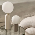 Moderne Tischlampe Design mit rundem Lampenschirm aus mattem Glas Delphine Verkauf