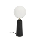 Moderne Tischlampe Design mit rundem Lampenschirm aus mattem Glas Delphine Maße