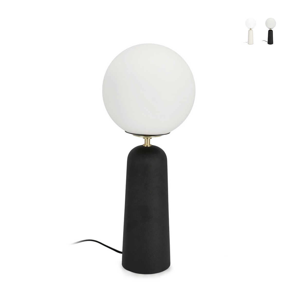 Moderne Tischlampe Design mit rundem Lampenschirm aus mattem Glas Delphine Lagerbestand