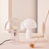 Moderne Tischlampe aus klarem, bearbeitetem Glas 20x25,5 Carysa Verkauf