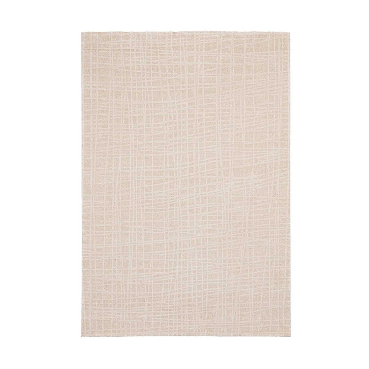 Moderner rechteckiger Teppich für Wohnzimmer in Beige Creme 200x290cm Tania Aktion