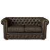 Couch Sofa aus Kunstleder 2-Sitzplätze Design Chesterfield