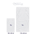 2-teiliges Handtuchset Gesicht/Badezimmer aus Baumwollfrottee 110x60 und 60x40 Denver 
