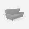 Design-Zweisitzer aus Samtstoff im Chesterfield-Stil Vaaru Maße