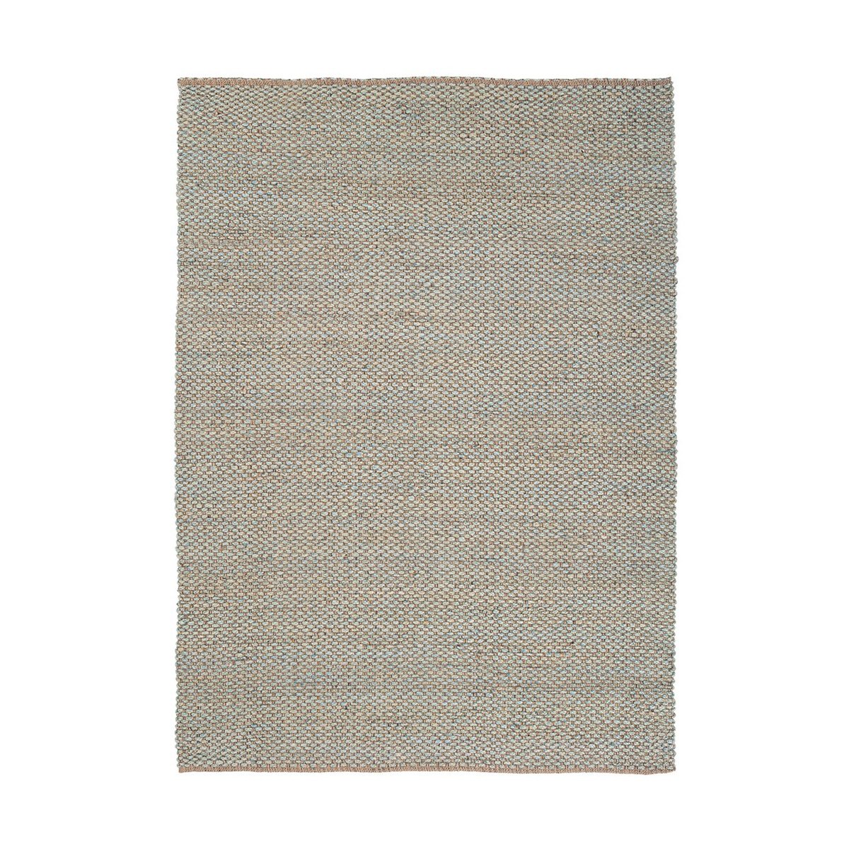 Rechteckiger Wohnzimmerteppich 200x300 aus Jute und Baumwolle in Blau Ruanda Aktion