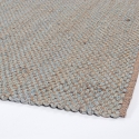 Rechteckiger Wohnzimmerteppich 200x300 aus Jute und Baumwolle in Blau Ruanda Verkauf