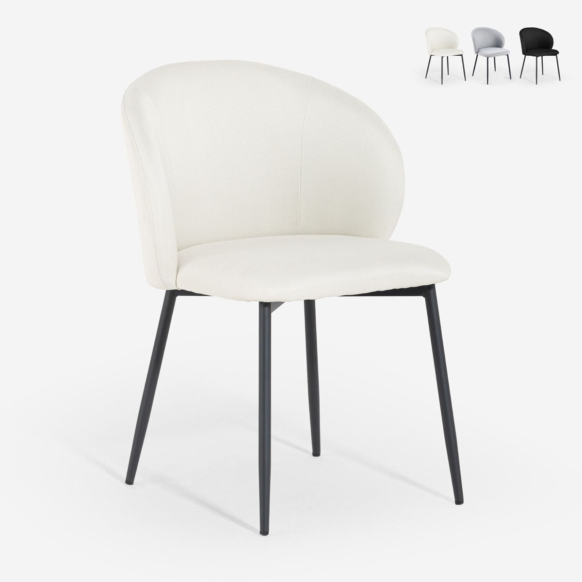 Moderner Esszimmer- und Küchenstuhl aus Designstoff Kadim Angebot