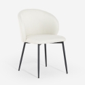 Moderner Esszimmer- und Küchenstuhl aus Designstoff Kadim Auswahl