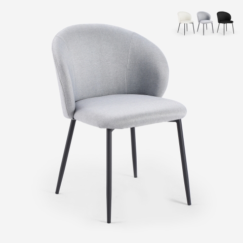 Moderner Esszimmer- und Küchenstuhl aus Designstoff Kadim Aktion