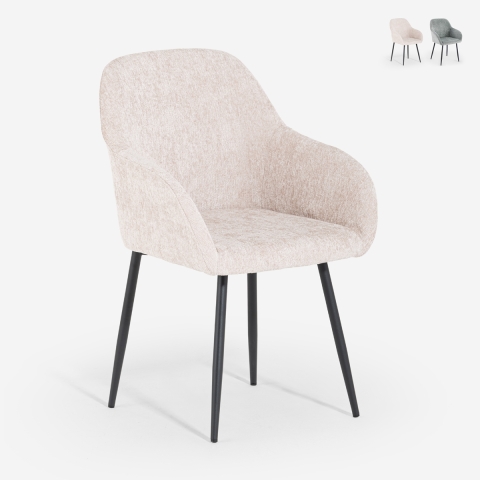 Moderne Chenille-Stuhl mit Armlehnen für Esszimmer und Küche Daiva Aktion