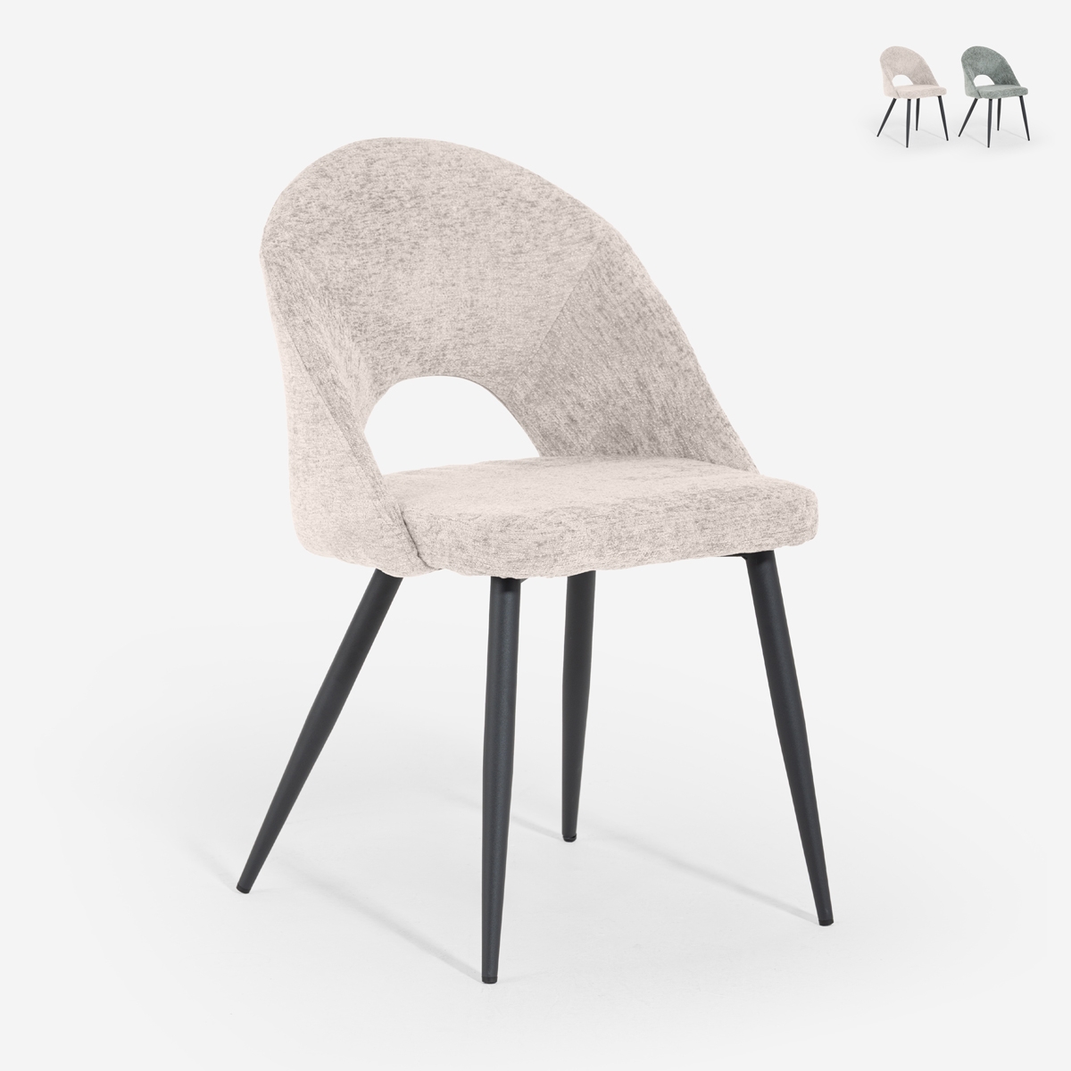 Moderne Stuhl aus Chenille für Küche, Wohn- und Esszimmer Lotur