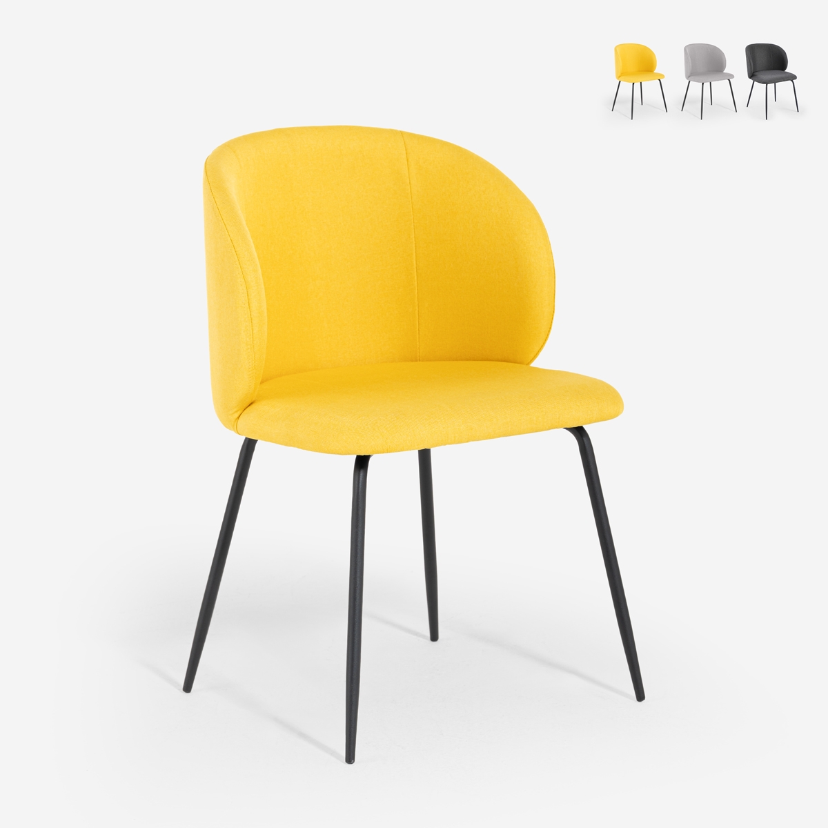 Eleganter gepolsterter Stuhl aus Stoff für Küche und Esszimmer Kasva