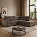 Moderner 3-Sitzer Ecksofa aus Stoff mit rechter Ottomane Rocca Aktion
