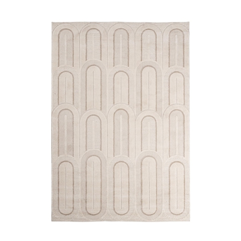 Moderner Teppich 200x290cm für Wohnzimmer Schlafzimmer creme grau Zina Aktion