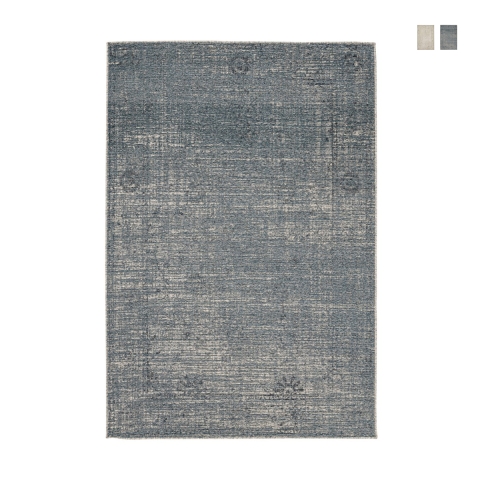 Moderner Teppich für Wohnzimmer 160x230 cm Blau Beige aus Viskose-Wolle Arena Aktion