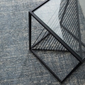 Moderner Teppich für Wohnzimmer 160x230 cm Blau Beige aus Viskose-Wolle Arena Angebot