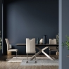 Moderner Teppich für Wohnzimmer 160x230 cm Blau Beige aus Viskose-Wolle Arena Modell