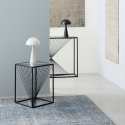 Moderner Teppich für Wohnzimmer 160x230 cm Blau Beige aus Viskose-Wolle Arena Sales