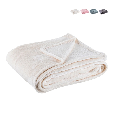 Weiche Fleece-Decke aus Polyester für Wohn- oder Schlafzimmer 130x160 Penelope Aktion