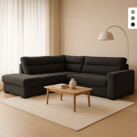 3-Sitzer Schlafsofa aus Stoff mit linker Eckablage Tivra Aktion