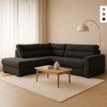 3-Sitzer Schlafsofa aus Stoff mit linker Eckablage Tivra Aktion