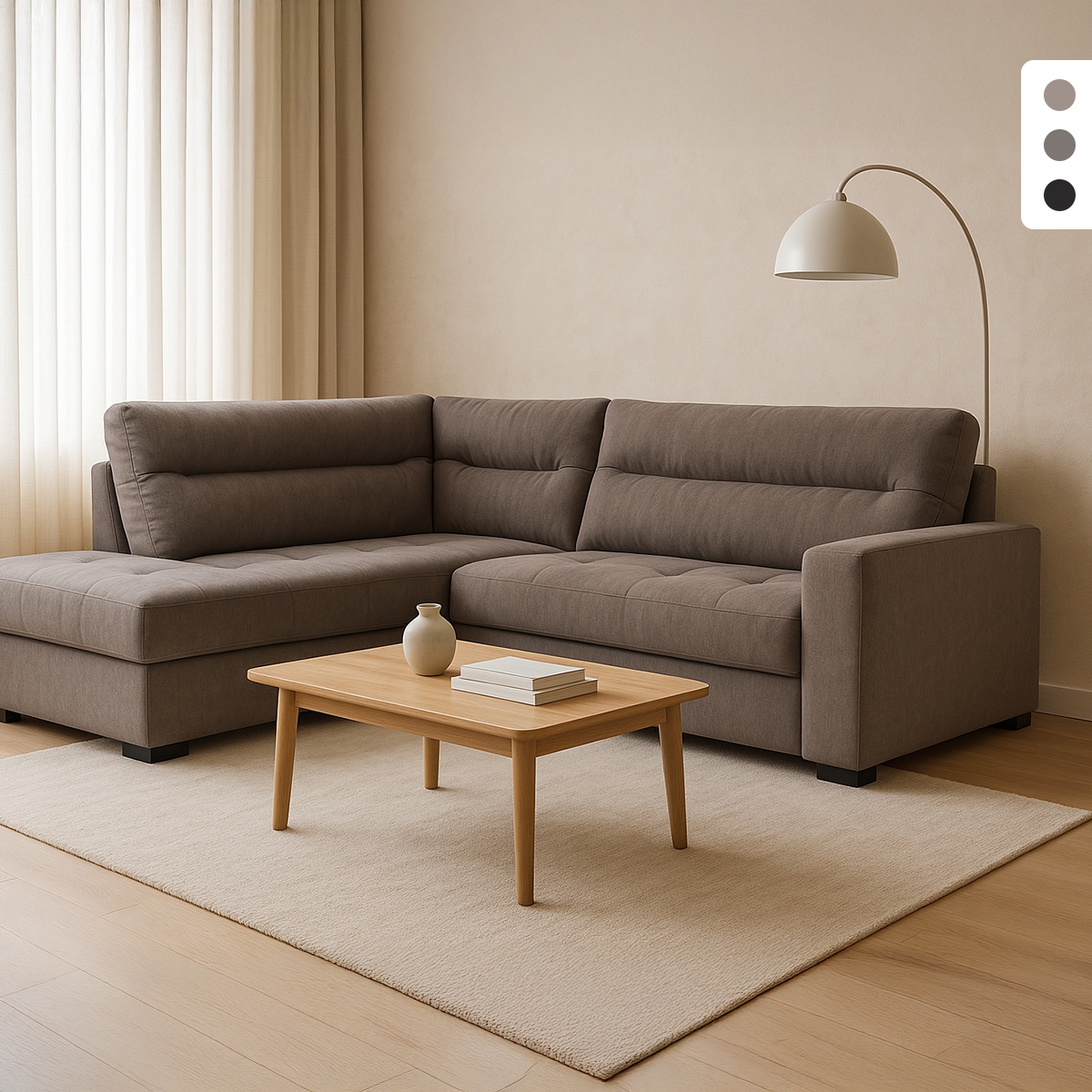 3-Sitzer Schlafsofa aus Stoff mit linker Eckablage Tivra Lagerbestand 3-Sitzer Schlafsofa aus Stoff mit linker Eckablage Tivra Lagerbestand