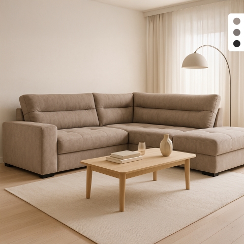 3-Sitzer Schlafsofa mit rechter Récamiere, Stoffbezug, Stauraum Kosta Aktion