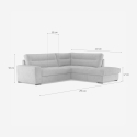 3-Sitzer Schlafsofa mit rechter Récamiere, Stoffbezug, Stauraum Kosta 