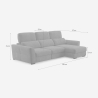 Ausziehbares 3-Sitzer Schlafsofa mit rechter Bettkasten-Chaiselongue Nuro 