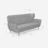 Modernes 3-Sitzer-Sofa aus Samt im Chesterfield-Stil Buran Maße