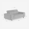 Moderner 2-Sitzer-Sofa aus Chenille mit verstellbarer Kopfstütze Vella 