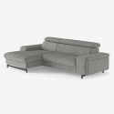 Ecksofa 3-Sitzer mit linker Ottomane und verstellbarer Kopfstütze Liora Angebot