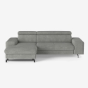 Ecksofa 3-Sitzer mit linker Ottomane und verstellbarer Kopfstütze Liora Verkauf