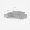 Ecksofa 3-Sitzer mit linker Ottomane und verstellbarer Kopfstütze Liora 