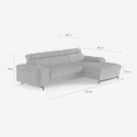 3-Sitzer Schlafsofa mit rechter Ottomane, Stauraum und verstellbarer Kopfstütze Miva 