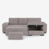 3-Sitzer Schlafsofa mit rechter Ottomane, Stauraum und Pouf Kava Maße