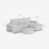 3-Sitzer Schlafsofa mit rechter Ottomane, Stauraum und Pouf Kava 