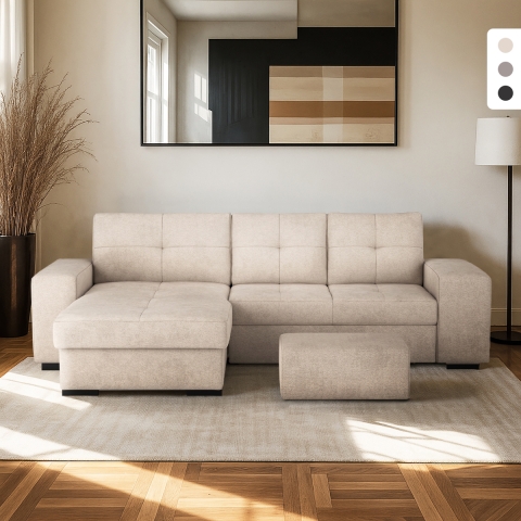 3-Sitzer Schlafsofa mit linker Eckbox und Hocker Saro Aktion