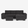 Moderner 3-Sitzer-Ecksofa mit rechter Ottomane und Hocker Vilo Lagerbestand