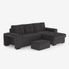 Moderner 3-Sitzer-Ecksofa mit rechter Ottomane und Hocker Vilo Verkauf